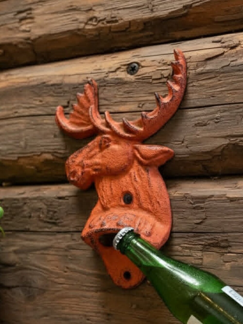 Moose Bottle Opener | Cast Iron Wall Mount | Rustic Cabin Bar Decor